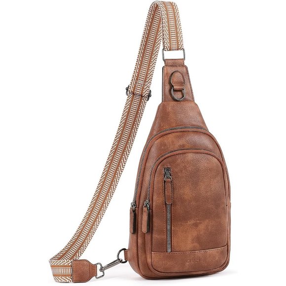 CLUCI Women Large Sling Leather Crossbody Backpack